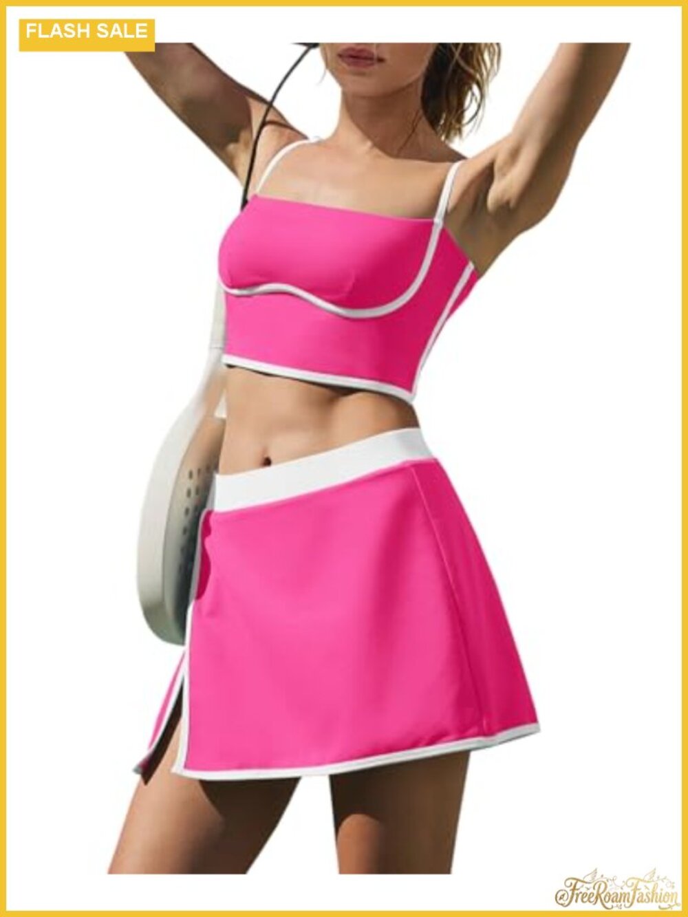 Women's 2-Piece Tennis Skirt Set with Built-in Bra & Shorts